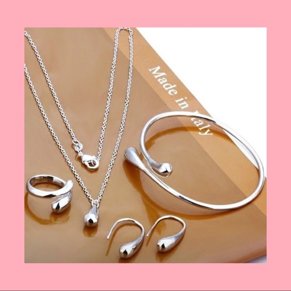 925 Silver Plated Jewelry Set - Picture 2 of 5